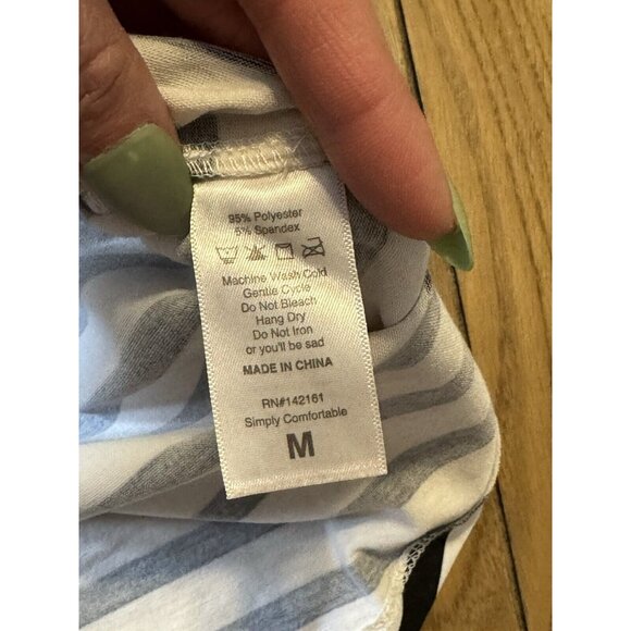 Lularoe Hi-Low‎ Midi Dress Size Medium Striped Short Sleeve Scoop Neck Comfort - Picture 7 of 9